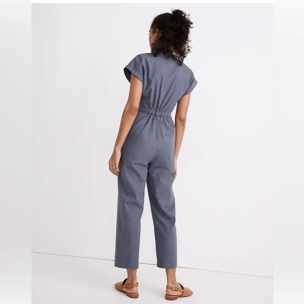 Madewell Cap-Sleeve Jumpsuit - Sunfaded Indigo S - Picture 3 of 7